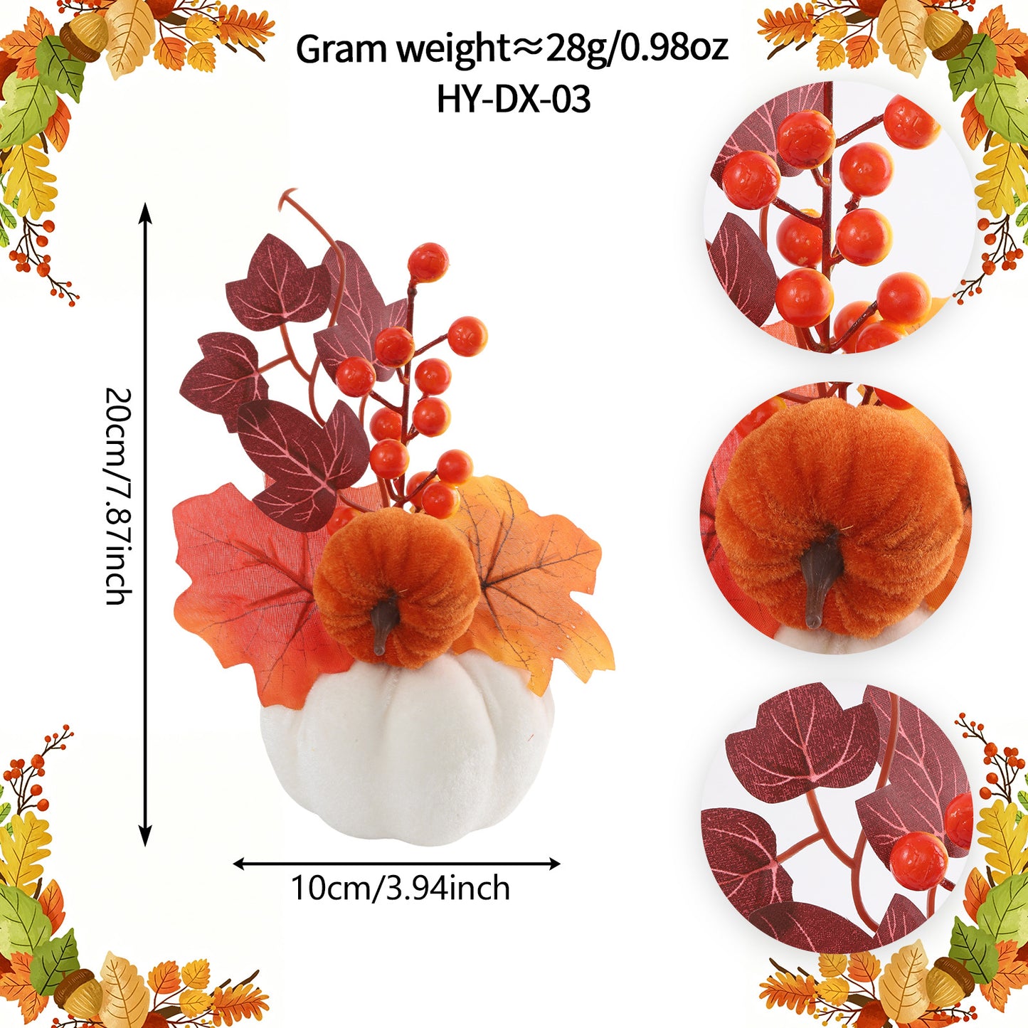 Halloween Pumpkin Decoration Autumn Harvest Festival Home Decor Arrangement Autumn Maple Leaf Pumpkin