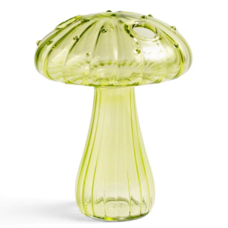 Mushroom Glass Vase – Minimalist Dried Flower Vase for Living Room
