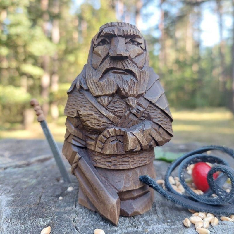 Norse Pagan Resin Ornament – Viking Gods Odin & Thor Shelf Decor