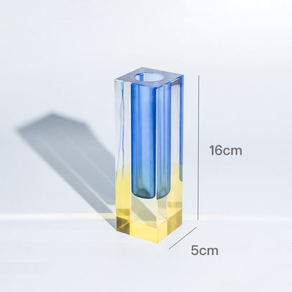Square Acrylic Bubble Vase – Minimalist Nordic Shelf & Table Decor