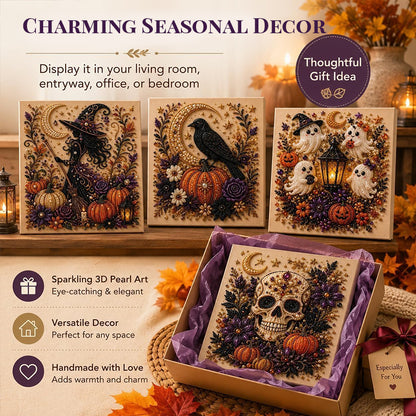 Halloween Ghost Diamond Art Kit – DIY Gem Painting Wall Decor for Adults