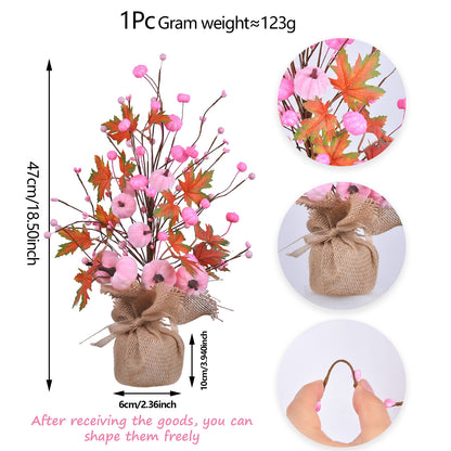 Fall Decorative Tree – Maple Leaf & Pumpkin Thanksgiving Garden Ornament