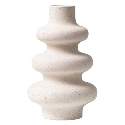 Frosted Ceramic Vase – Textured Minimalist Flower Vase for Shelf Decor