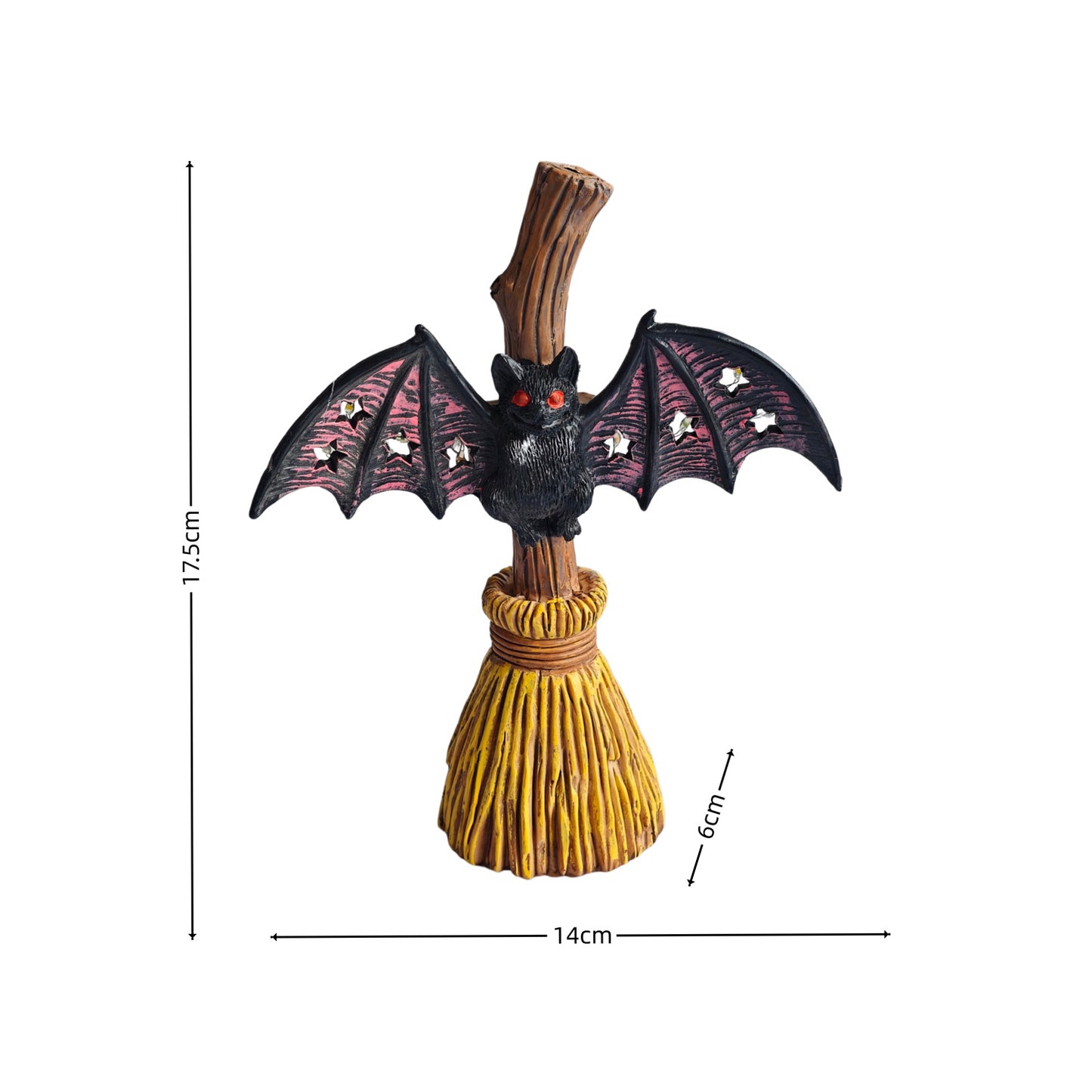 Halloween Bat & Broom Garden Stake – Spooky Outdoor Yard Decor