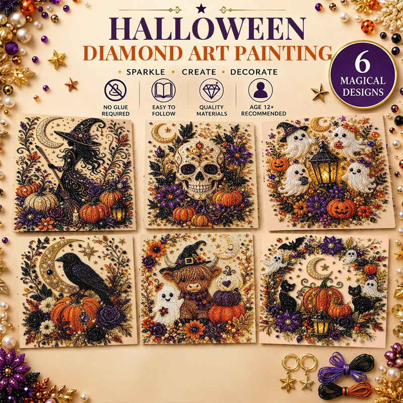 Halloween Ghost Diamond Art Kit – DIY Gem Painting Wall Decor for Adults
