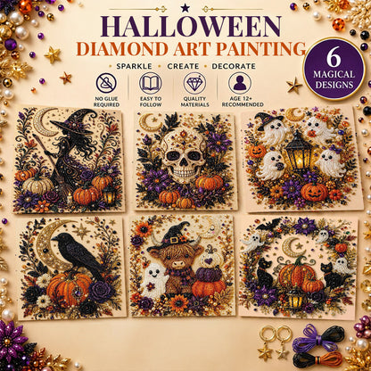Halloween Ghost Diamond Art Kit – DIY Gem Painting Wall Decor for Adults