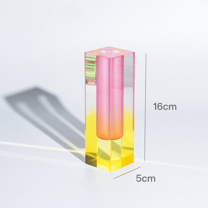 Square Acrylic Bubble Vase – Minimalist Nordic Shelf & Table Decor