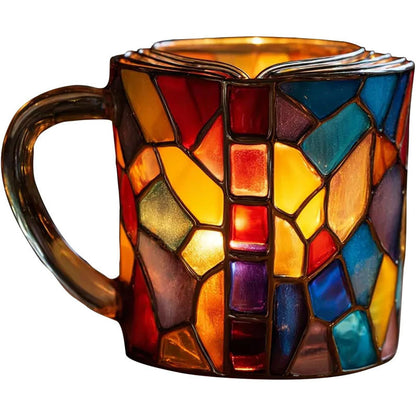 3D painted book cup unique book stacking coffee cup