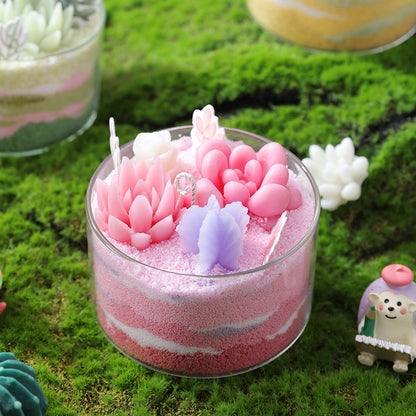DIY Succulent Scented Candle Kit – Handmade Cactus Sand Art Gift Set