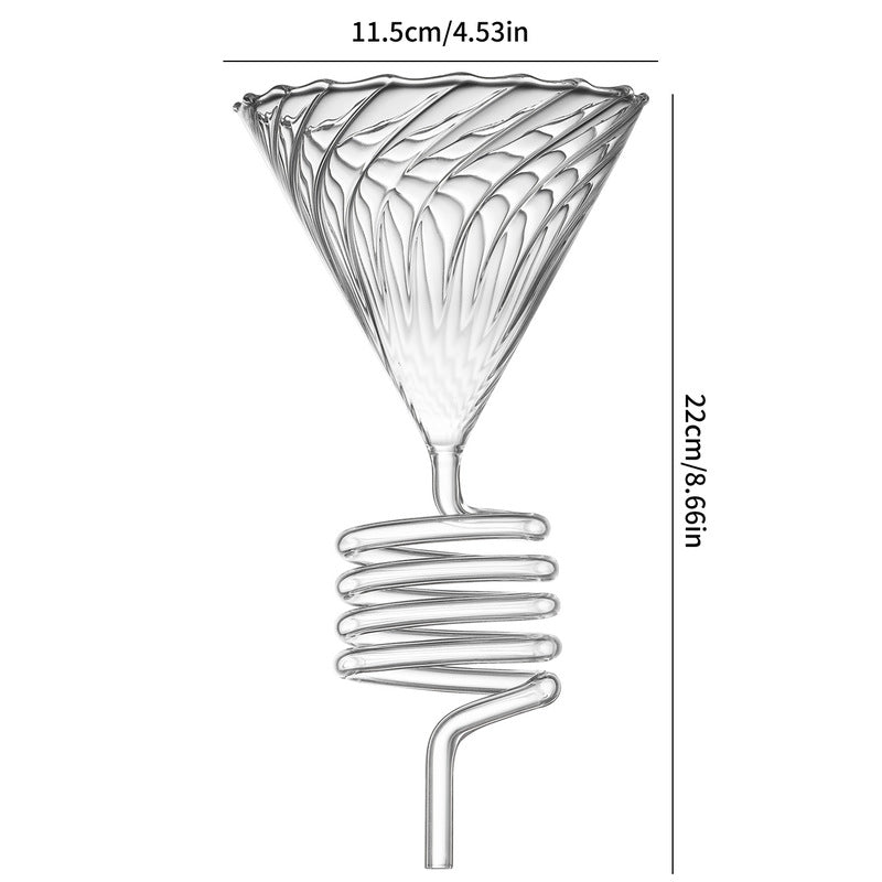 Spiral Cooling Pour-Over Coffee Filter Holder, Ins-Style Americano Dripper Stand with Spiral Chilling Design
