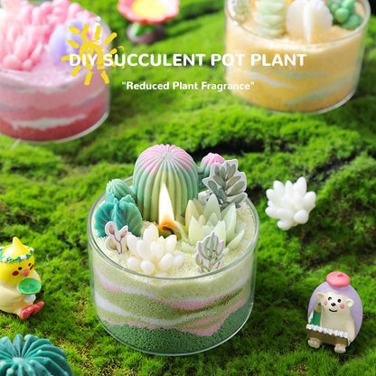 DIY Succulent Scented Candle Kit – Handmade Cactus Sand Art Gift Set