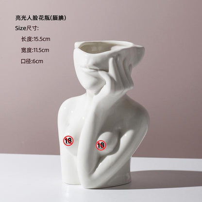 Human Form Ceramic Vase – Artistic Body-Shape Vase for Nordic Home Decor