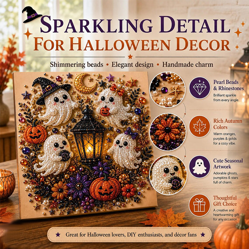 Halloween Ghost Diamond Art Kit – DIY Gem Painting Wall Decor for Adults