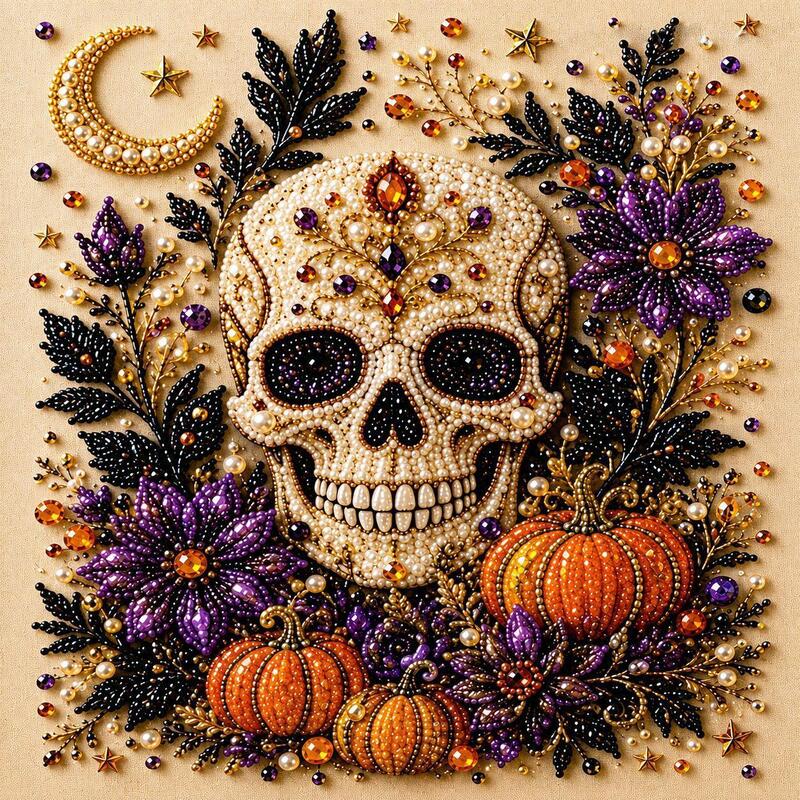 Halloween Ghost Diamond Art Kit – DIY Gem Painting Wall Decor for Adults