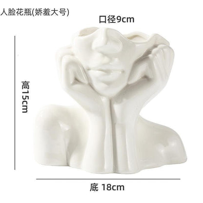 Human Form Ceramic Vase – Artistic Body-Shape Vase for Nordic Home Decor