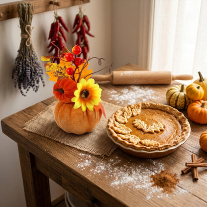 Halloween Pumpkin Decoration Autumn Harvest Festival Home Decor Arrangement Autumn Maple Leaf Pumpkin