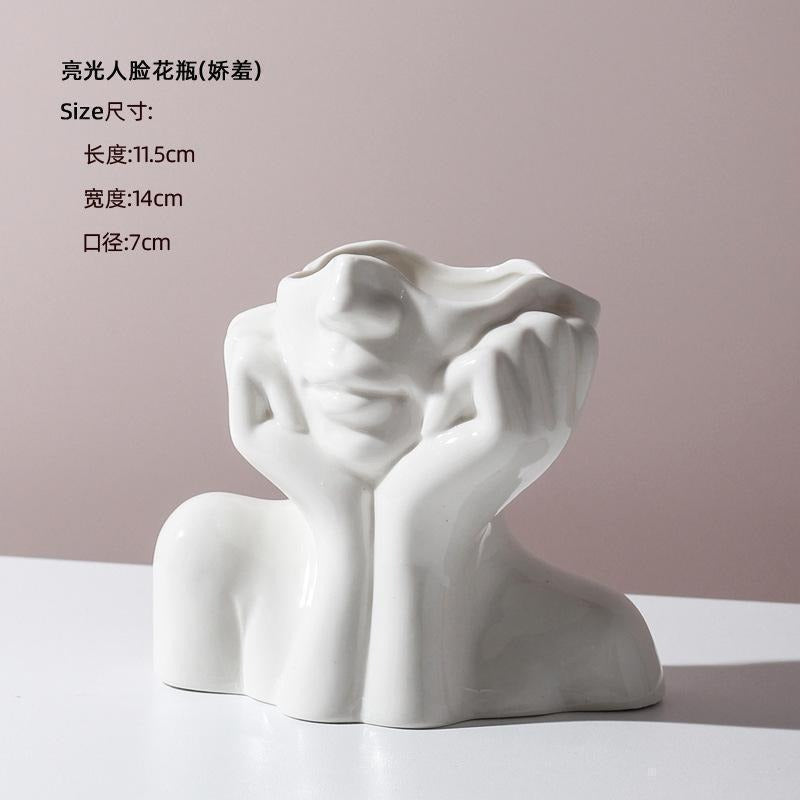Human Form Ceramic Vase – Artistic Body-Shape Vase for Nordic Home Decor