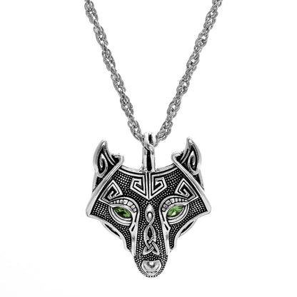 Viking Wolf Head Pendant Necklace – Norse Mythology Jewelry for Men