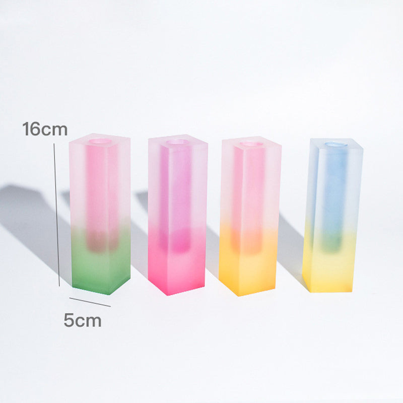 Square Acrylic Bubble Vase – Minimalist Nordic Shelf & Table Decor