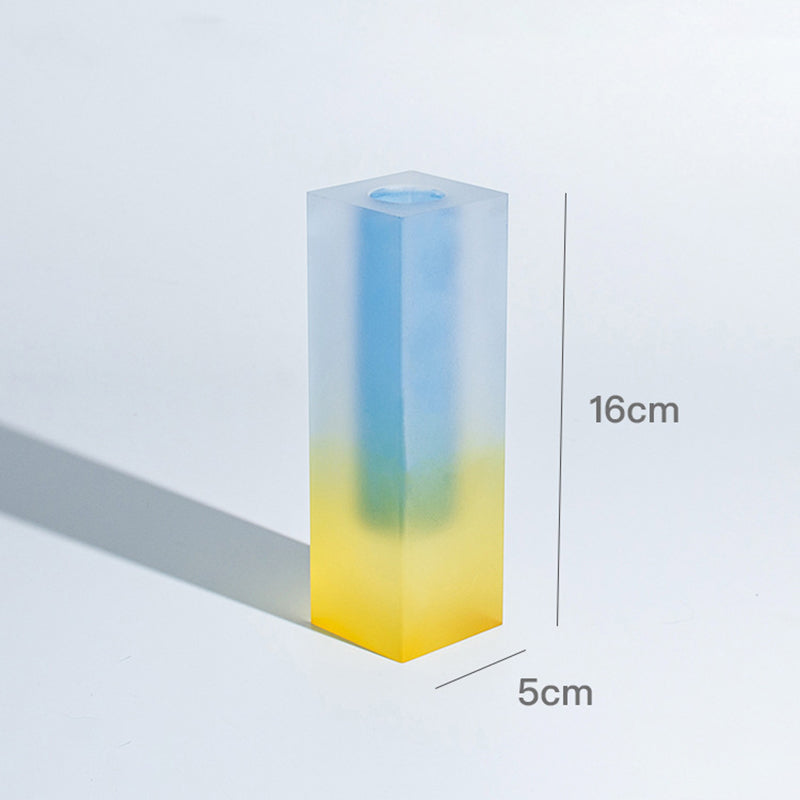 Square Acrylic Bubble Vase – Minimalist Nordic Shelf & Table Decor
