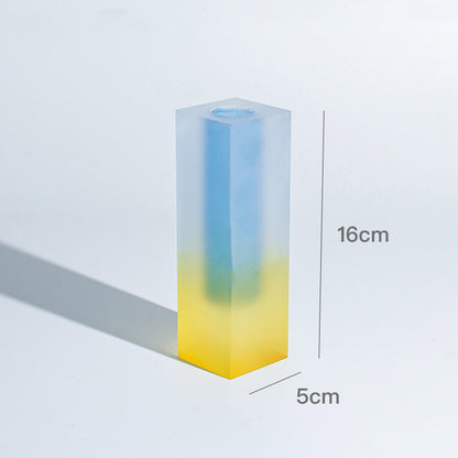 Square Acrylic Bubble Vase – Minimalist Nordic Shelf & Table Decor