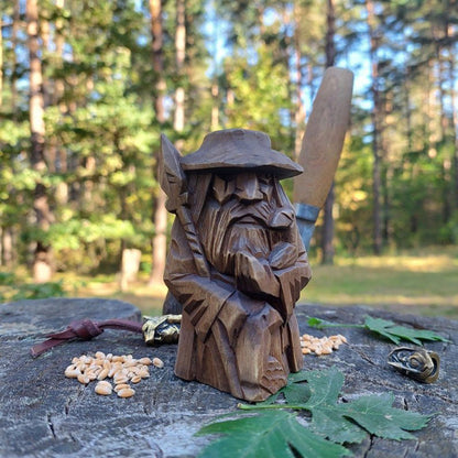 Norse Pagan Resin Ornament – Viking Gods Odin & Thor Shelf Decor