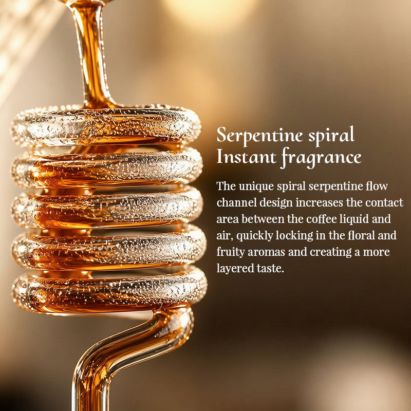 Spiral Cooling Pour-Over Coffee Filter Holder, Ins-Style Americano Dripper Stand with Spiral Chilling Design