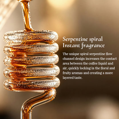 Spiral Cooling Pour-Over Coffee Filter Holder, Ins-Style Americano Dripper Stand with Spiral Chilling Design