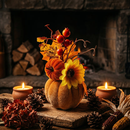 Halloween Pumpkin Decoration Autumn Harvest Festival Home Decor Arrangement Autumn Maple Leaf Pumpkin