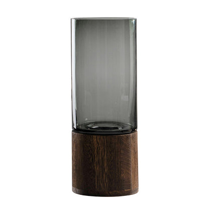 Wooden & Glass Vase – Rustic Boho Home Decor Accent