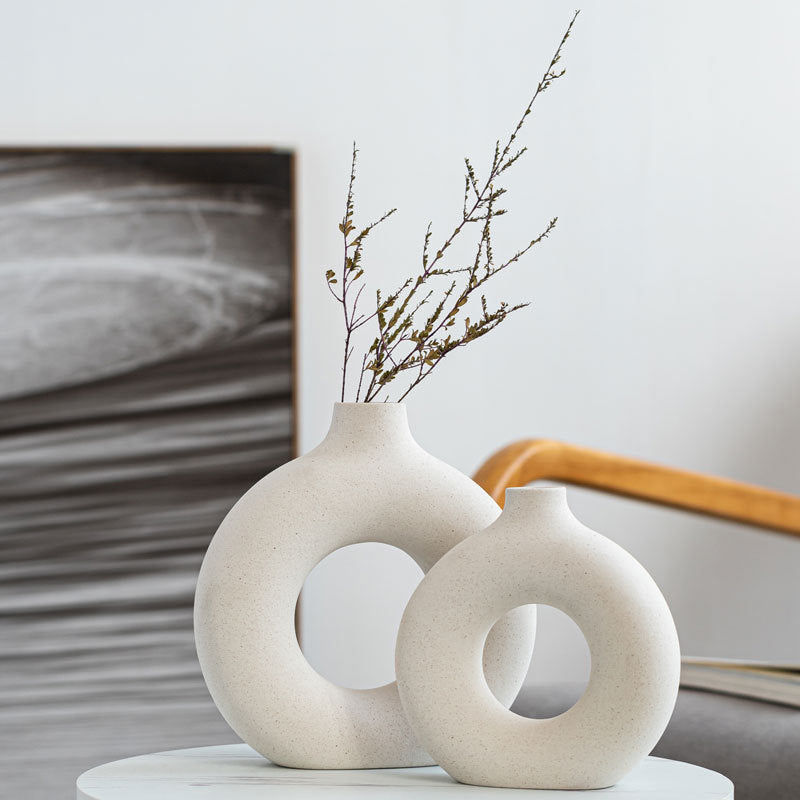 Unglazed Spotted Ceramic Vase – Modern Minimalist Home Decor