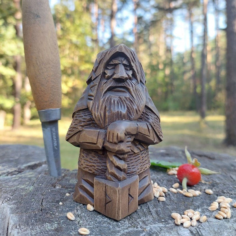 Norse Pagan Resin Ornament – Viking Gods Odin & Thor Shelf Decor
