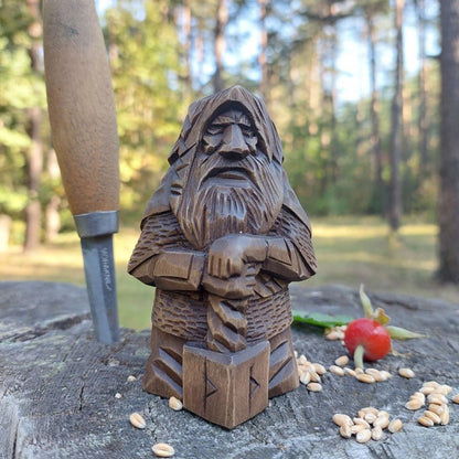 Norse Pagan Resin Ornament – Viking Gods Odin & Thor Shelf Decor