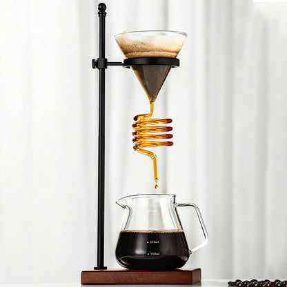 Spiral Cooling Pour-Over Coffee Filter Holder, Ins-Style Americano Dripper Stand with Spiral Chilling Design