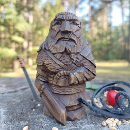 Norse Pagan Resin Ornament – Viking Gods Odin & Thor Shelf Decor