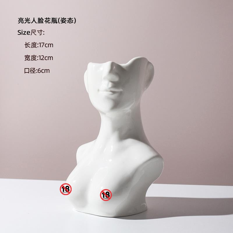 Human Form Ceramic Vase – Artistic Body-Shape Vase for Nordic Home Decor