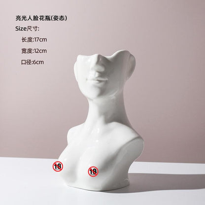 Human Form Ceramic Vase – Artistic Body-Shape Vase for Nordic Home Decor