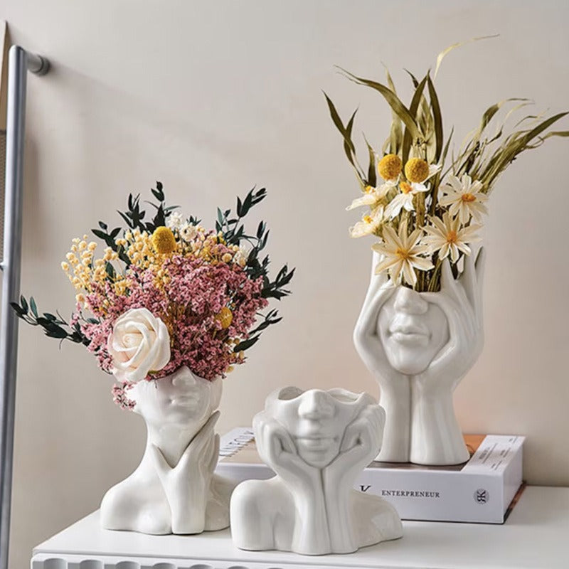 Human Form Ceramic Vase – Artistic Body-Shape Vase for Nordic Home Decor