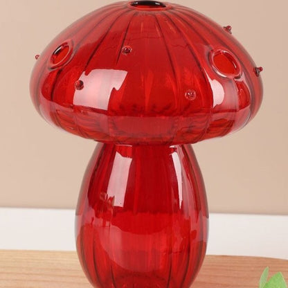 Mushroom Glass Vase – Minimalist Dried Flower Vase for Living Room