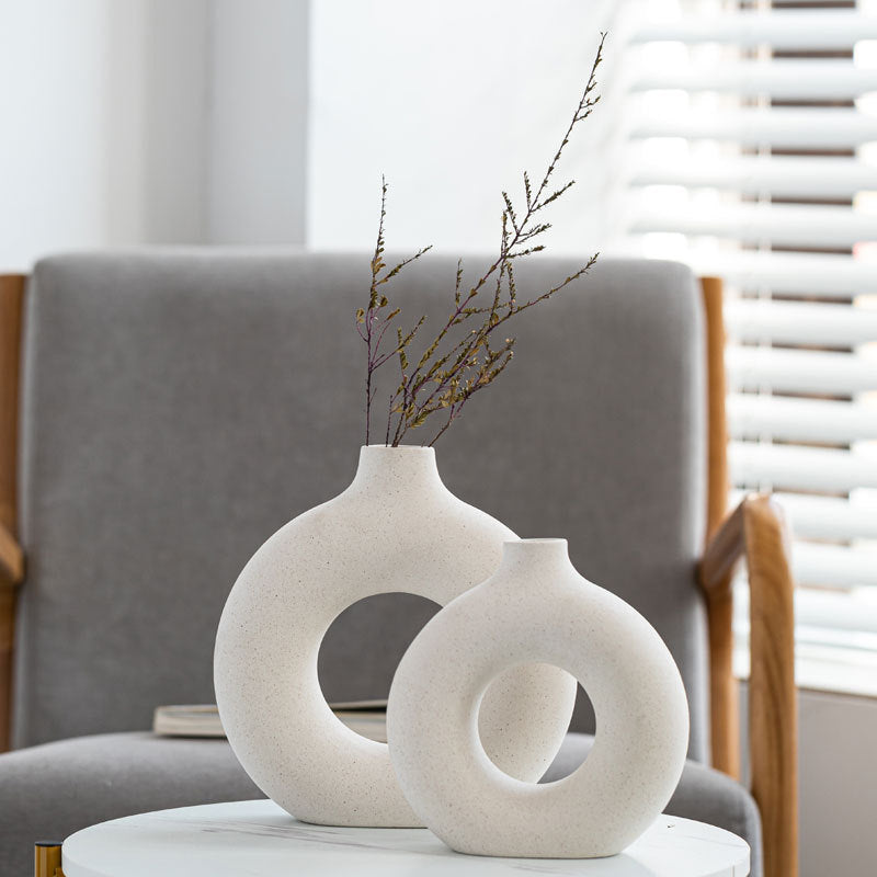 Unglazed Spotted Ceramic Vase – Modern Minimalist Home Decor