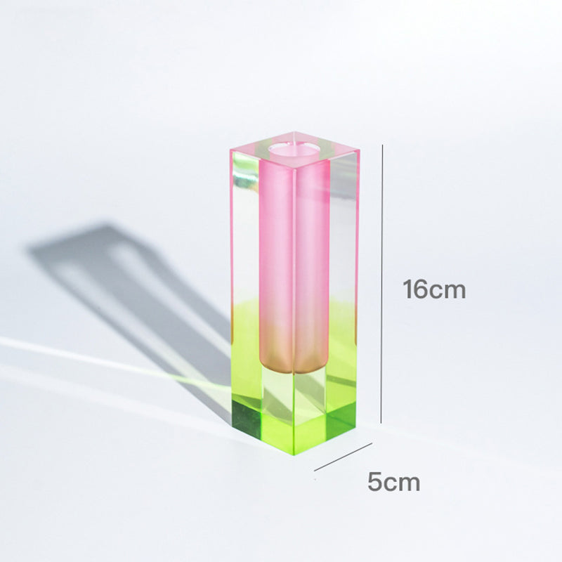 Square Acrylic Bubble Vase – Minimalist Nordic Shelf & Table Decor