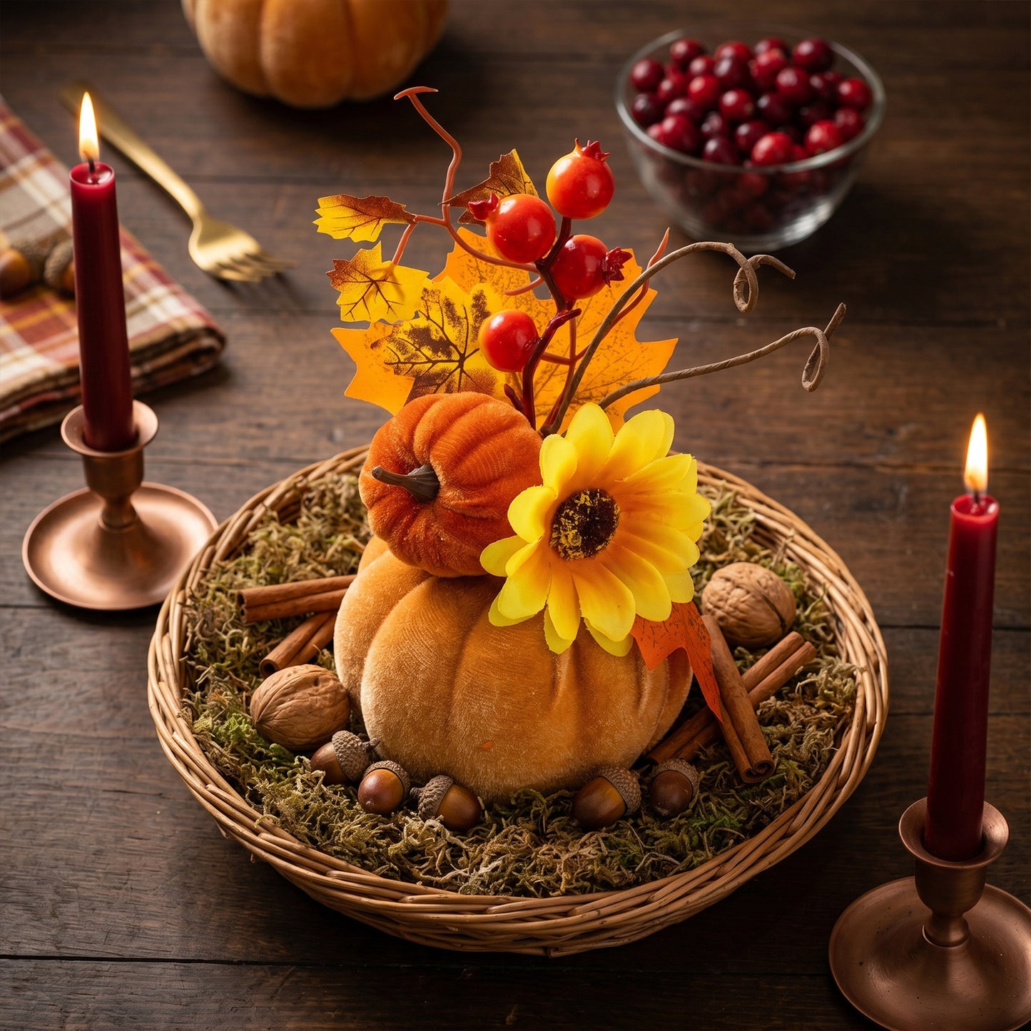 Halloween Pumpkin Decoration Autumn Harvest Festival Home Decor Arrangement Autumn Maple Leaf Pumpkin