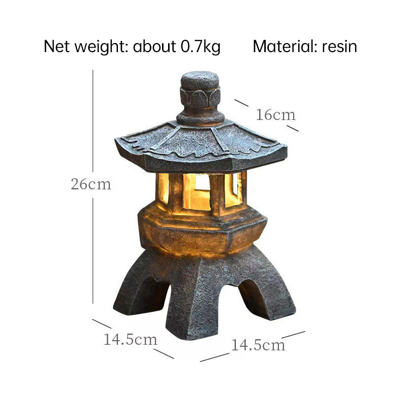 Solar Pagoda Lantern & Statue – Zen Garden Outdoor Decor
