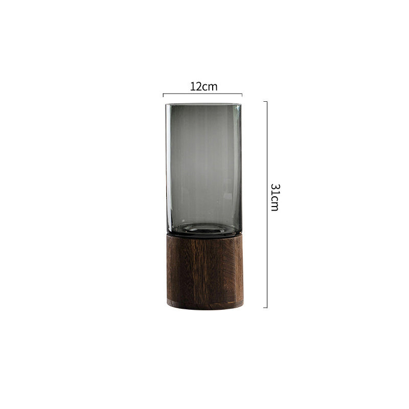 Wooden & Glass Vase – Rustic Boho Home Decor Accent