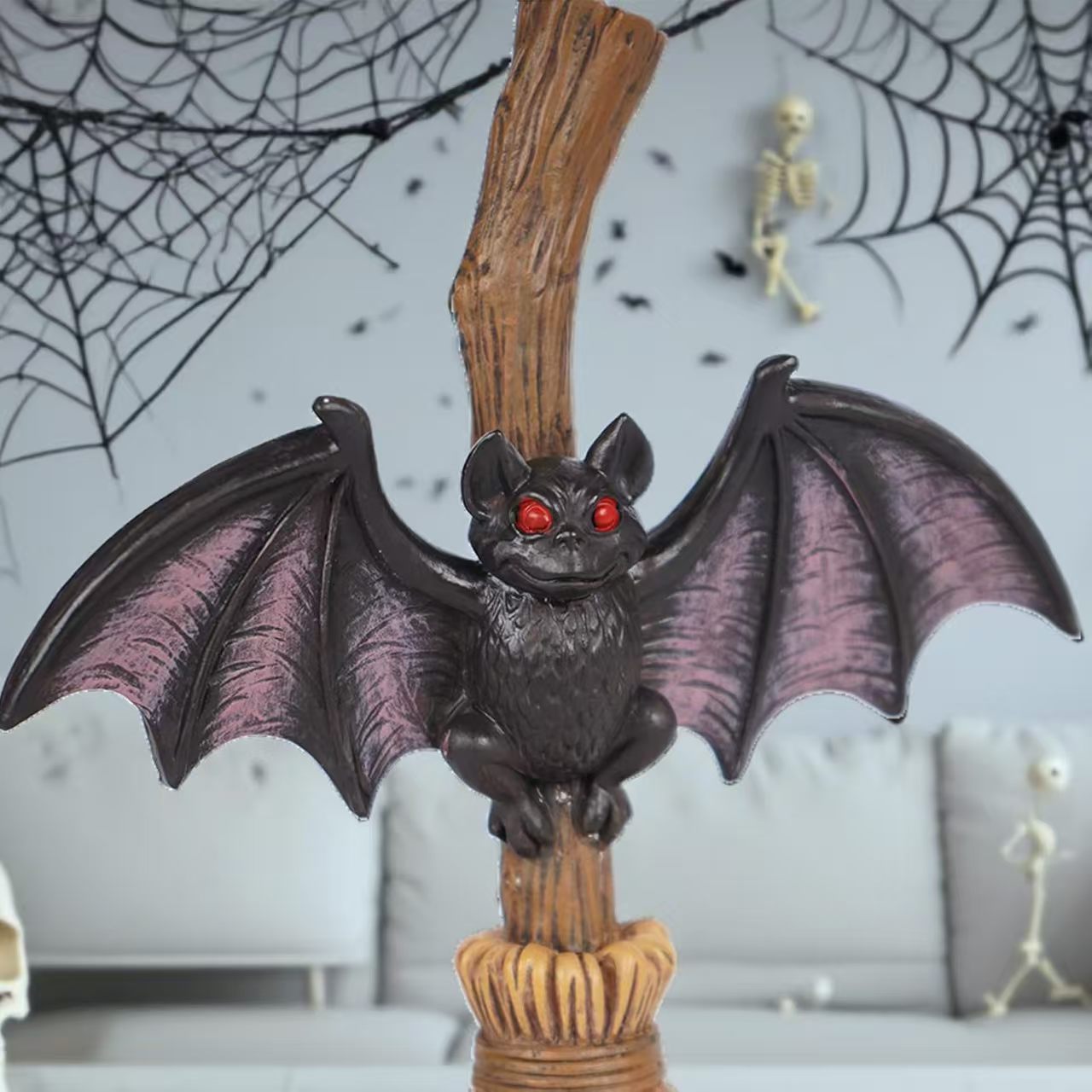 Halloween Bat & Broom Garden Stake – Spooky Outdoor Yard Decor