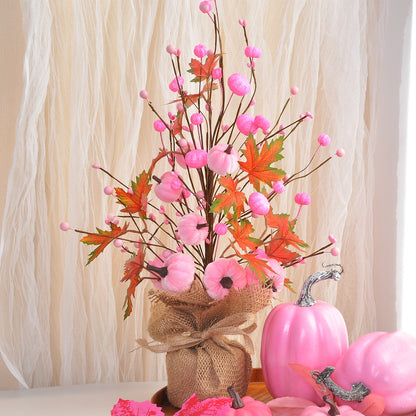 Fall Decorative Tree – Maple Leaf & Pumpkin Thanksgiving Garden Ornament