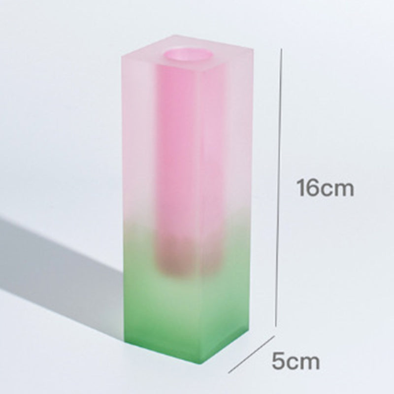 Square Acrylic Bubble Vase – Minimalist Nordic Shelf & Table Decor