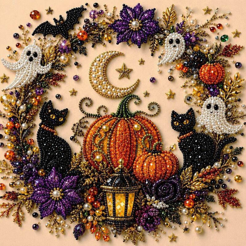 Halloween Ghost Diamond Art Kit – DIY Gem Painting Wall Decor for Adults