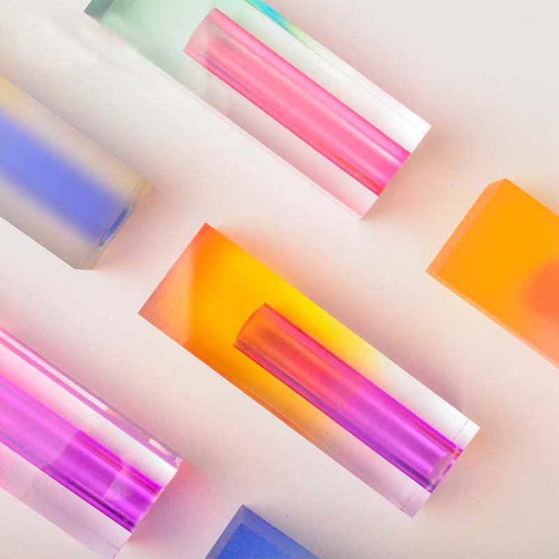 Square Acrylic Bubble Vase – Minimalist Nordic Shelf & Table Decor