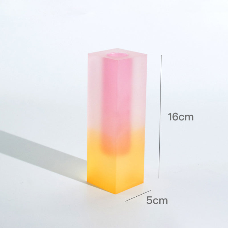 Square Acrylic Bubble Vase – Minimalist Nordic Shelf & Table Decor